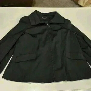 Forecaster Black A-Line puff Sleeves Coat Size Large with Back Pleat